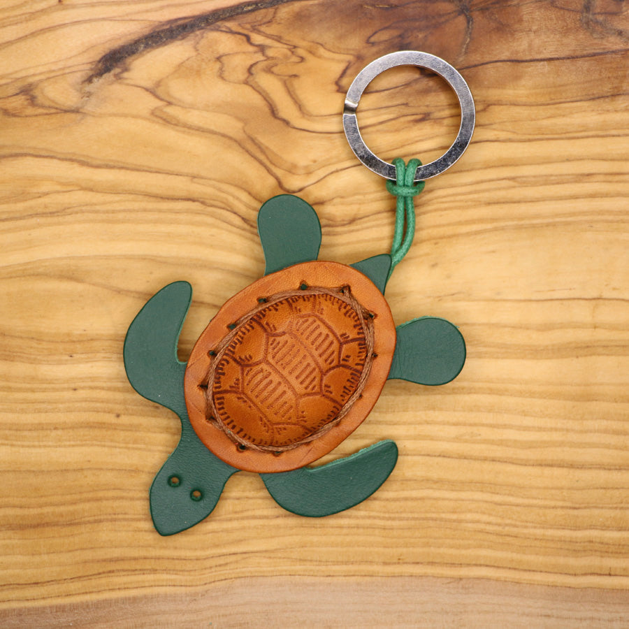 Turtle Leather Keychain