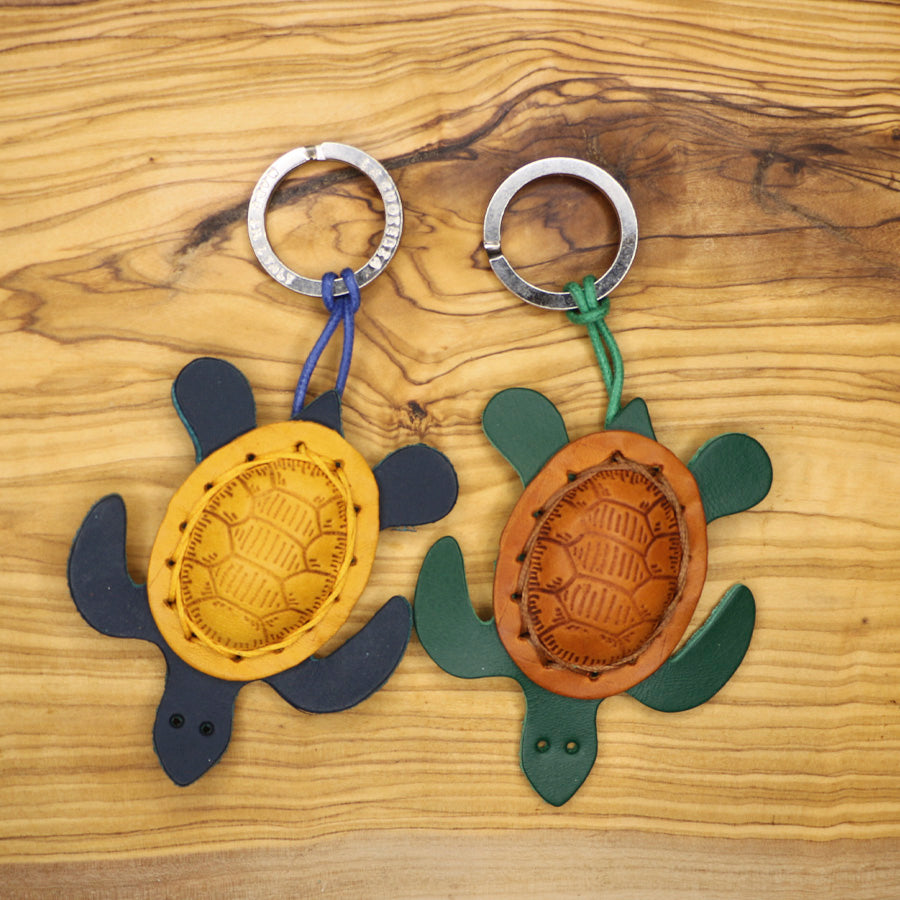 Turtle Leather Keychain