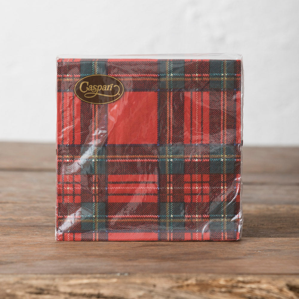 Royal Plaid Paper Dinner Napkins