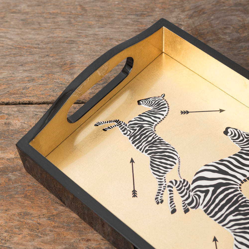 Lacquered Tray Zebras