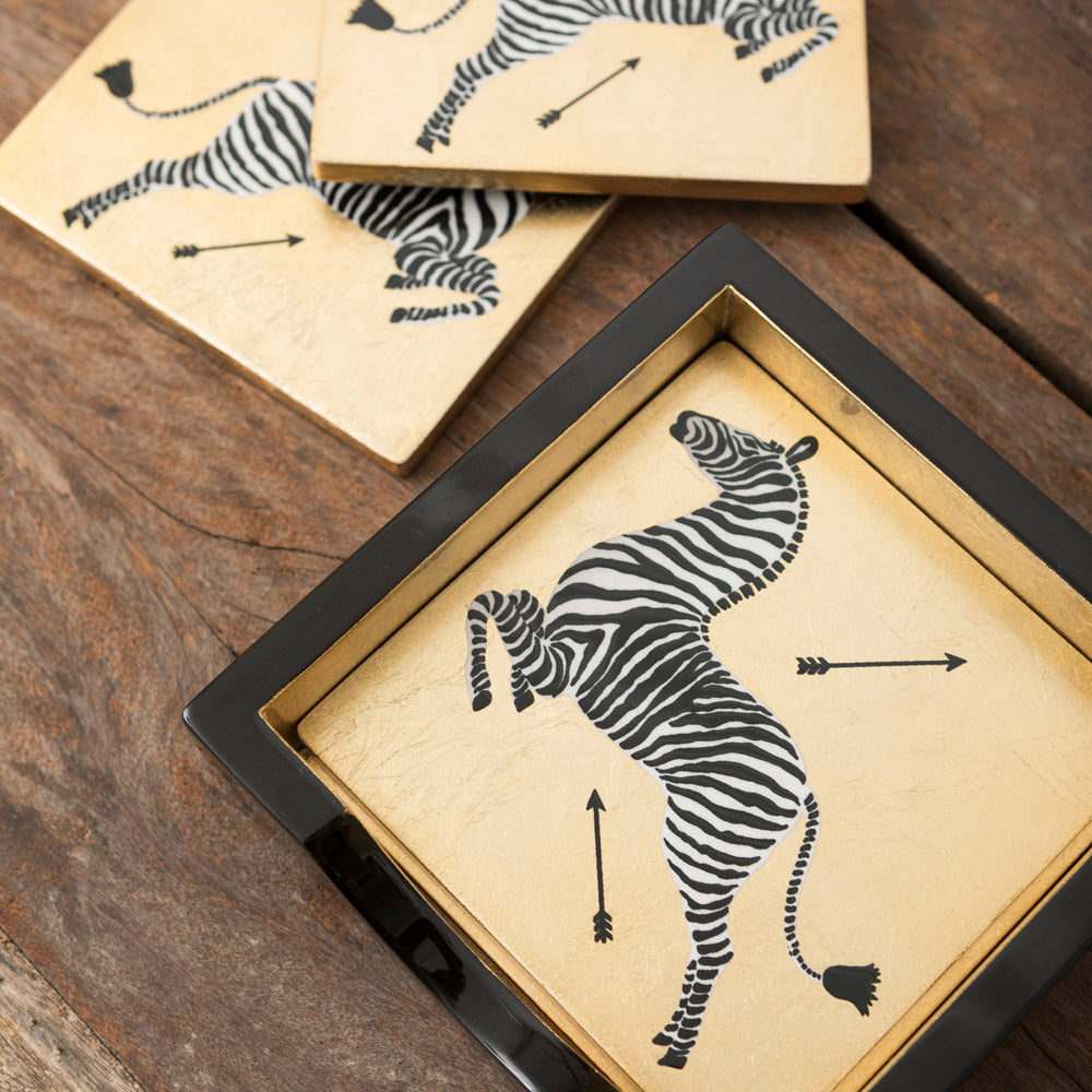 Lacquered Zebra Coasters