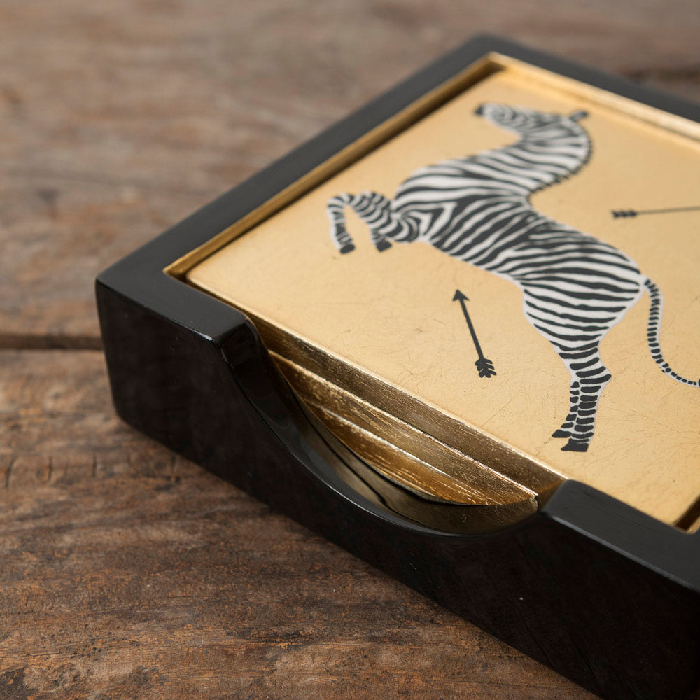 Lacquered Zebra Coasters