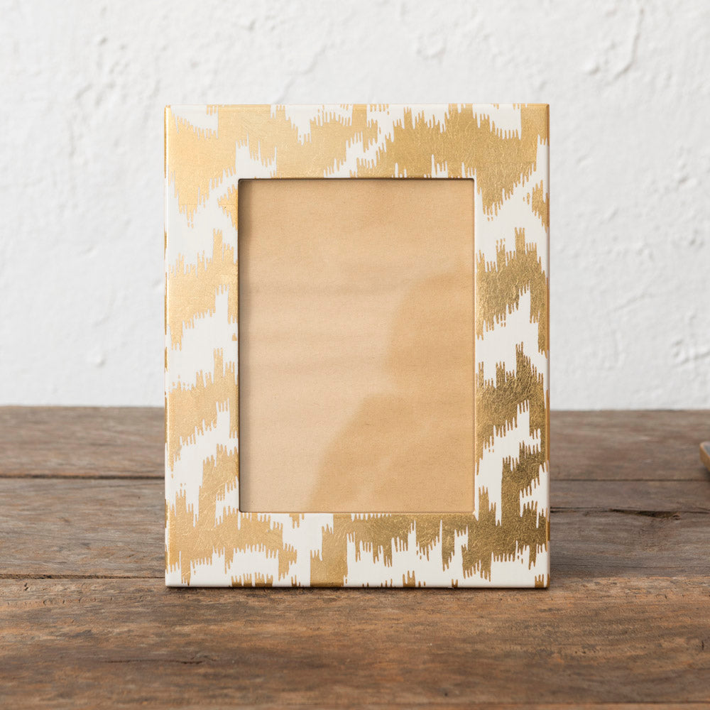 Gold Ikat Lacquered Photo Frame