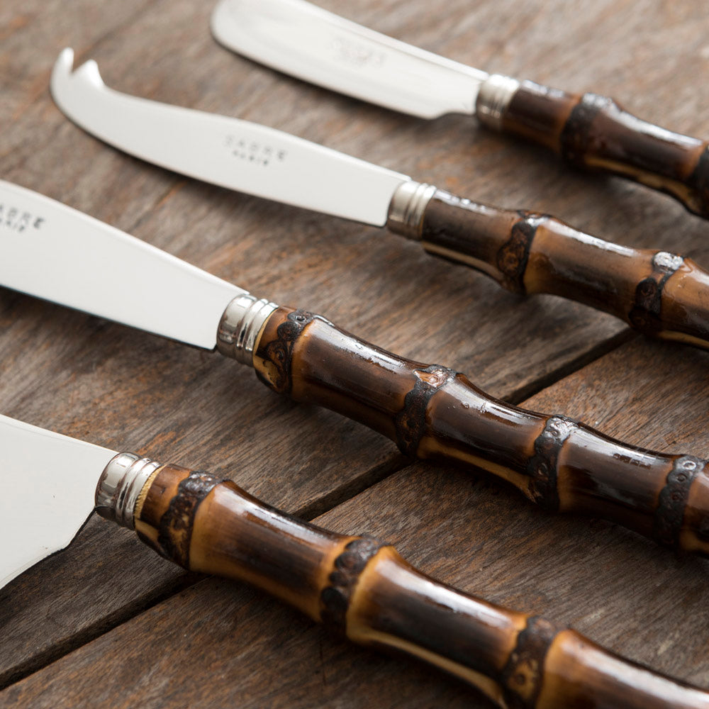 Dark Bamboo Cheese Knives Set