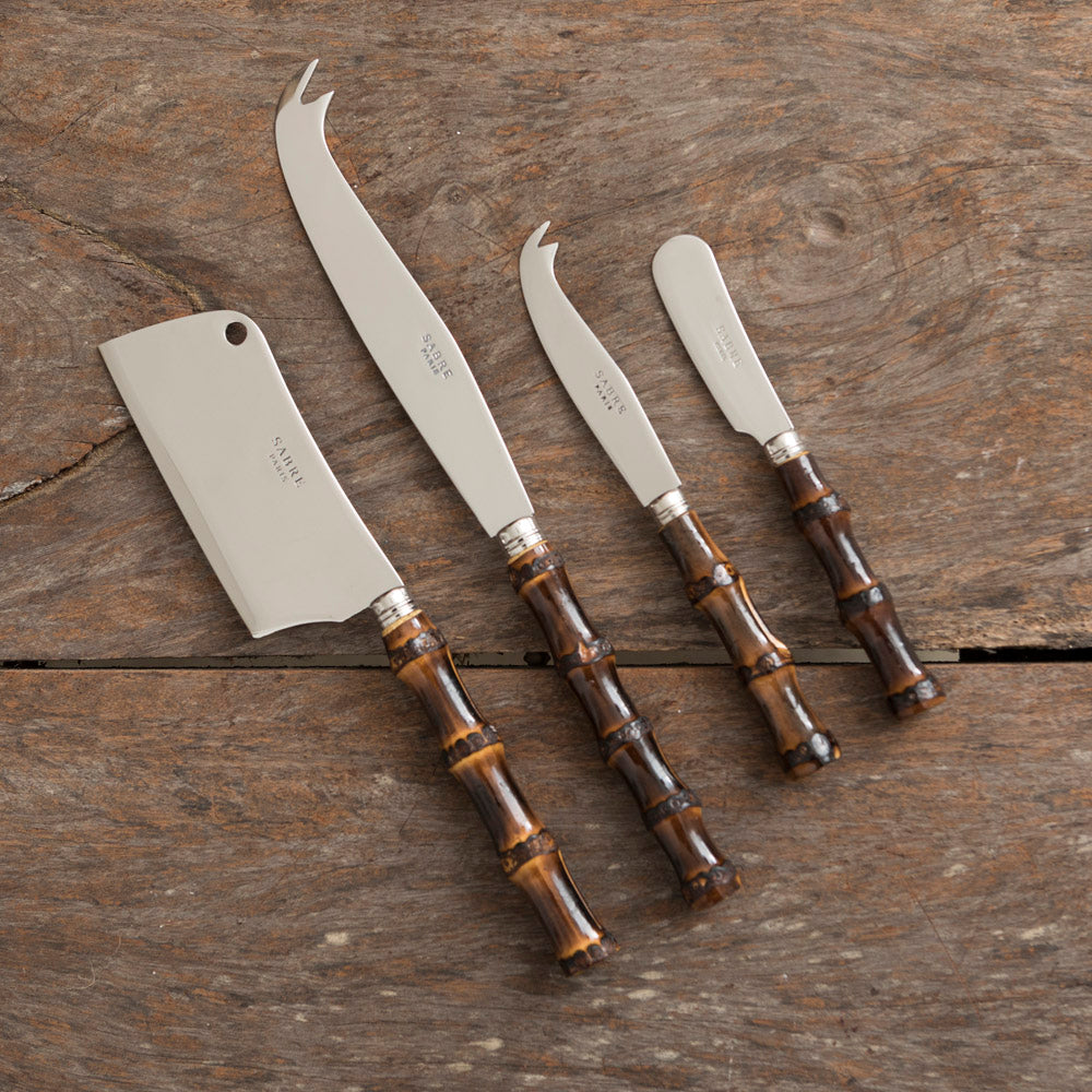 Dark Bamboo Cheese Knives Set