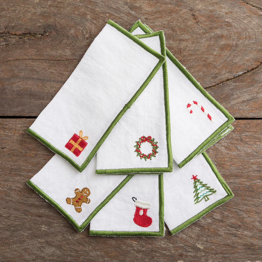 Christmas Cocktail Napkins x6