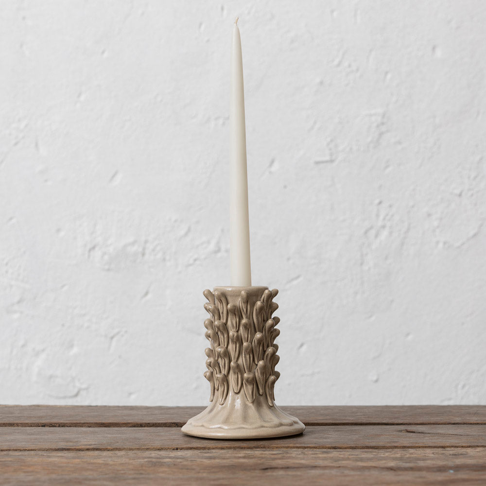 Ceramic Pineapple Candle Holder - Grey