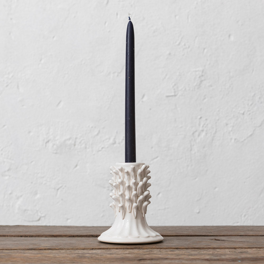 Ceramic Pineapple Candle Holder - White