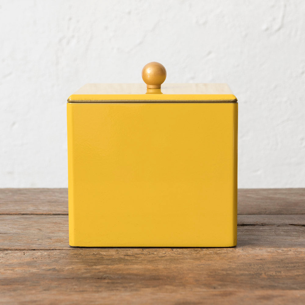 Lacquered Tray, Ice Bucket and Coaster Set - Mustard