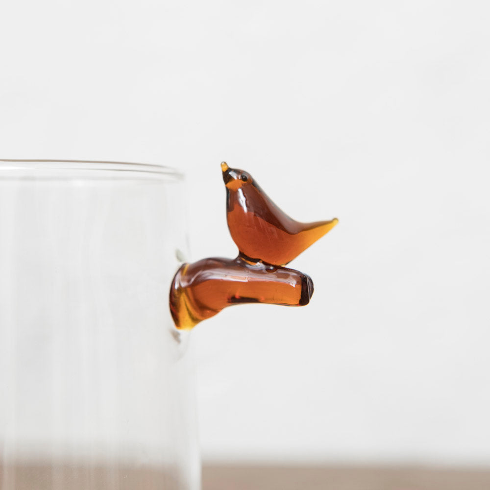 Small Orange Bird Vase