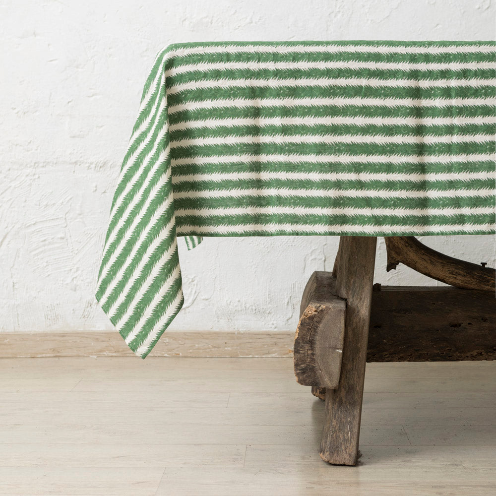 Atria Mini Green Linen Tablecloth