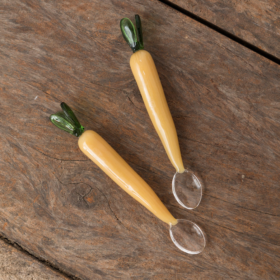 Set of 2 Borosilicate Carrot Spoons