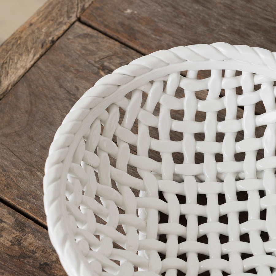 White Ceramic Basket