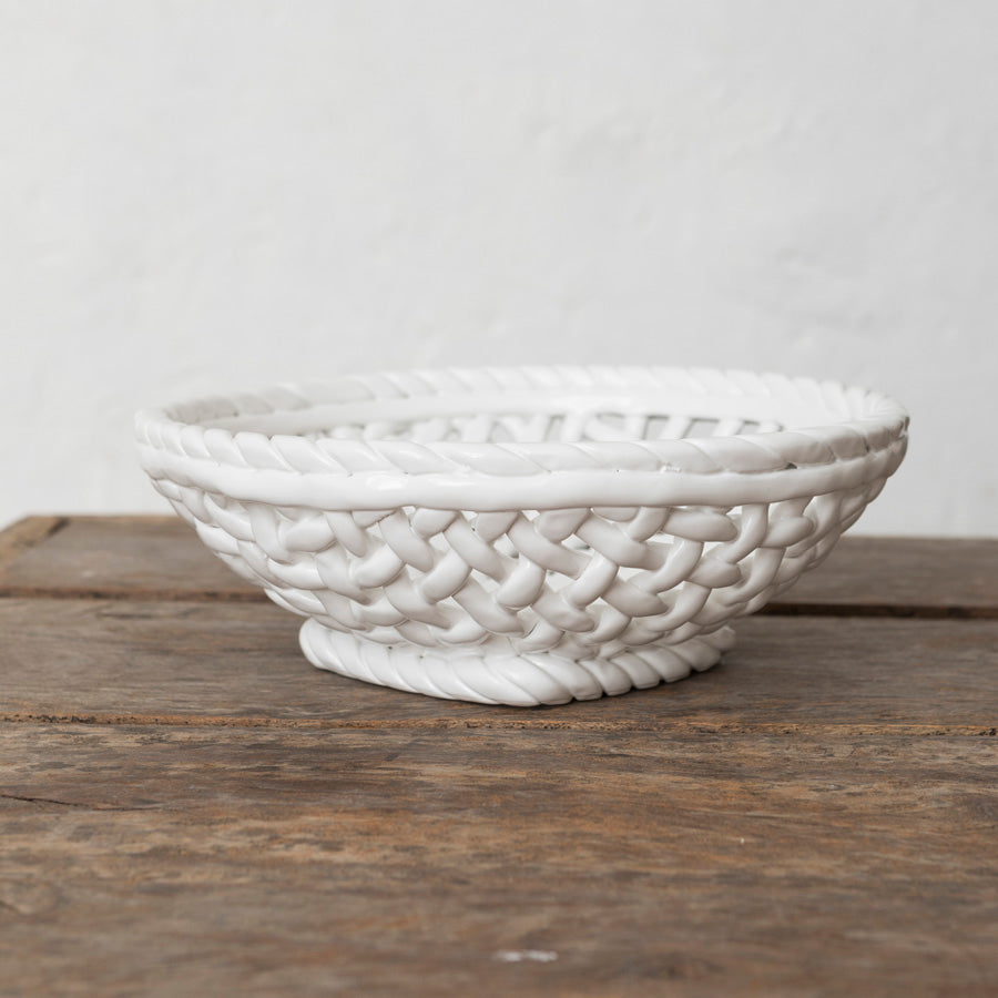 White Ceramic Basket