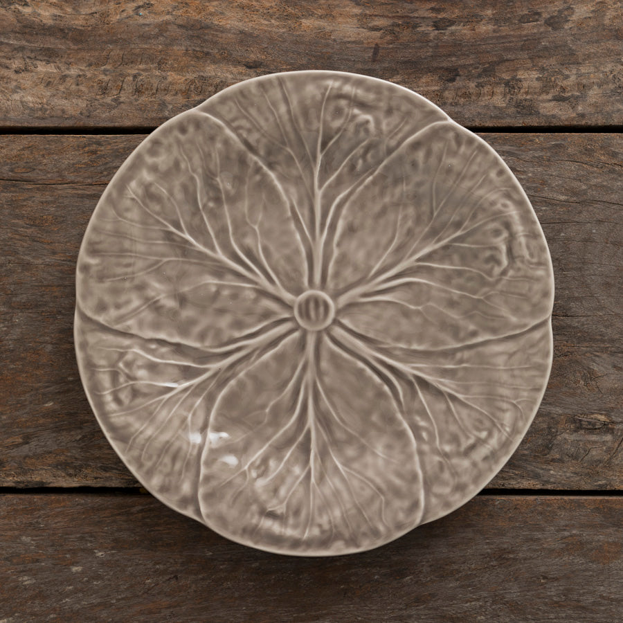 Beige Bordallo Leaf Flat Plate