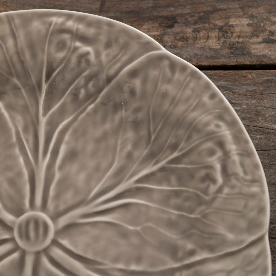 Beige Bordallo Leaf Flat Plate