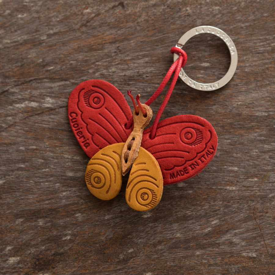 Leather Butterfly Keychain