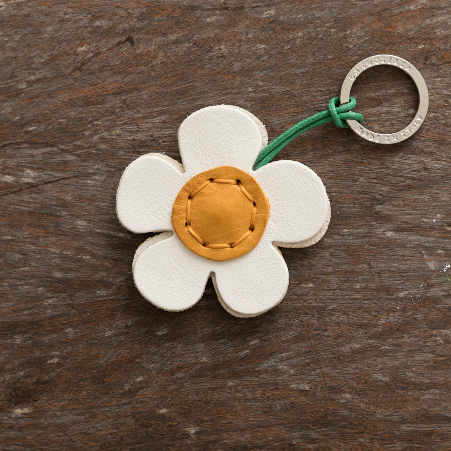 Daisy Leather Keychain