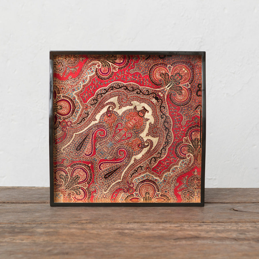 Jaipur Crimson Lacquered Tray