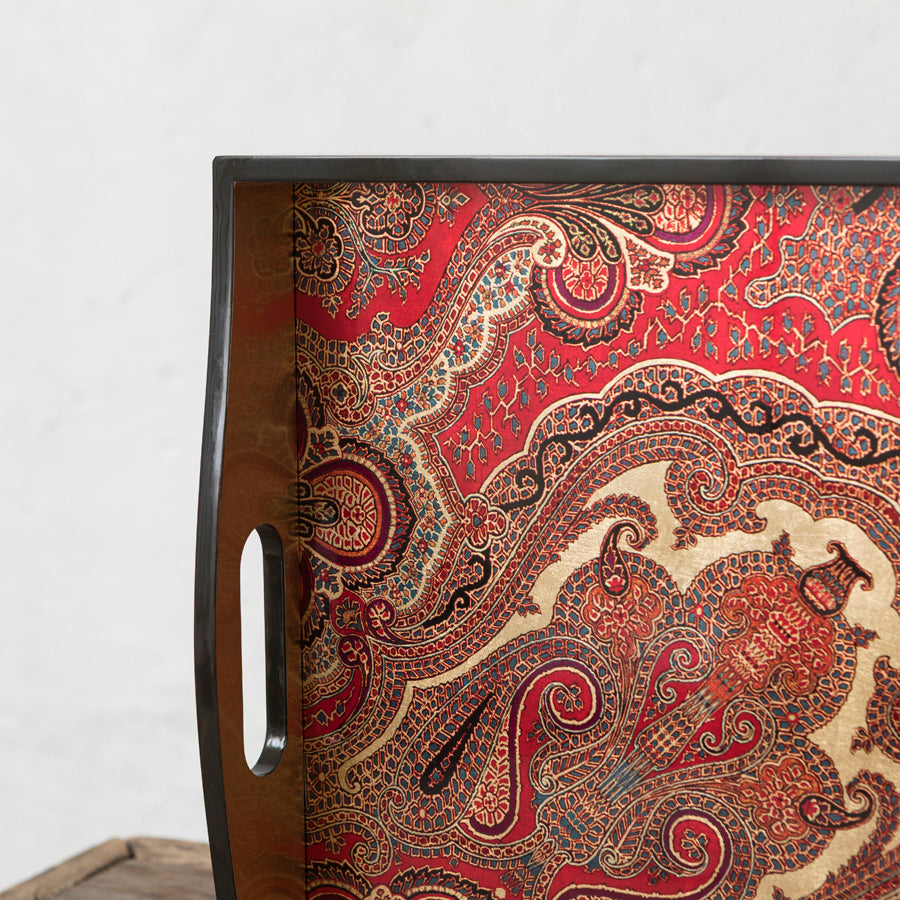 Jaipur Crimson Lacquered Tray