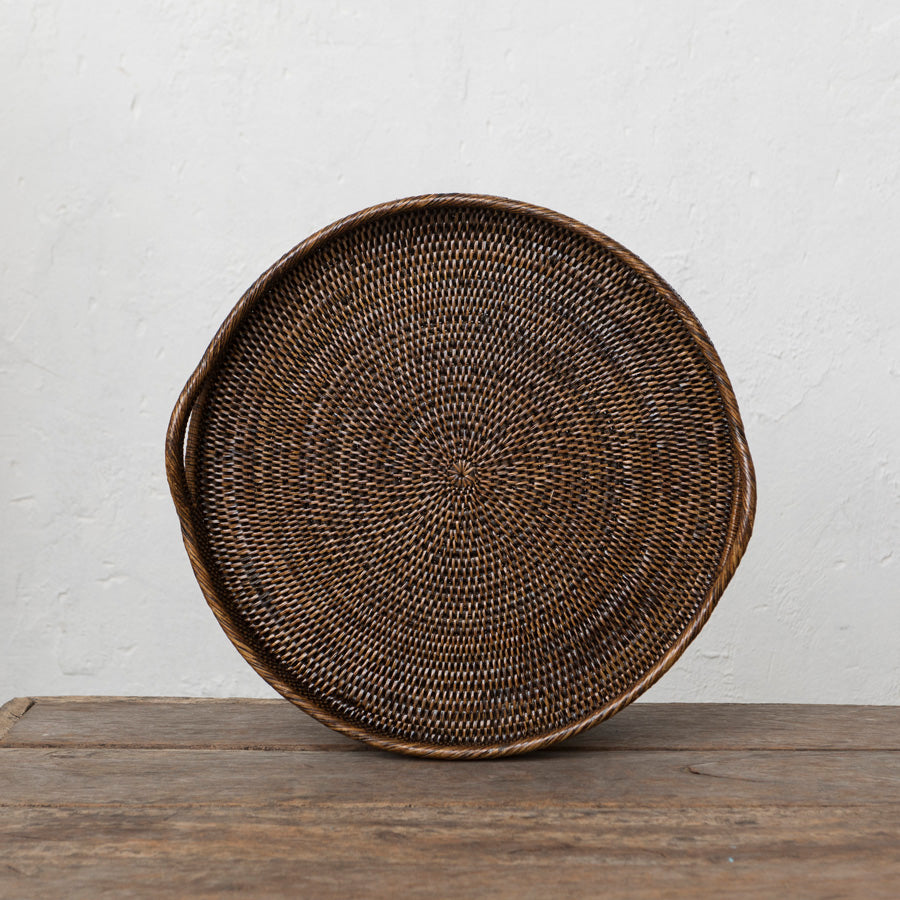 Round Rattan Tray L