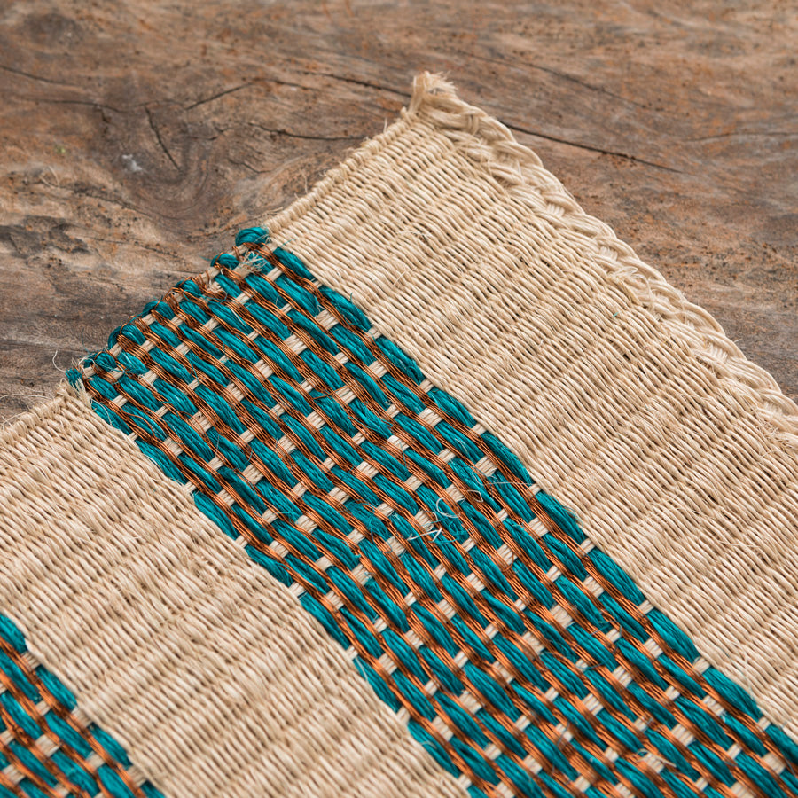 Set x6 Turquoise & Copper Stripes Placemats