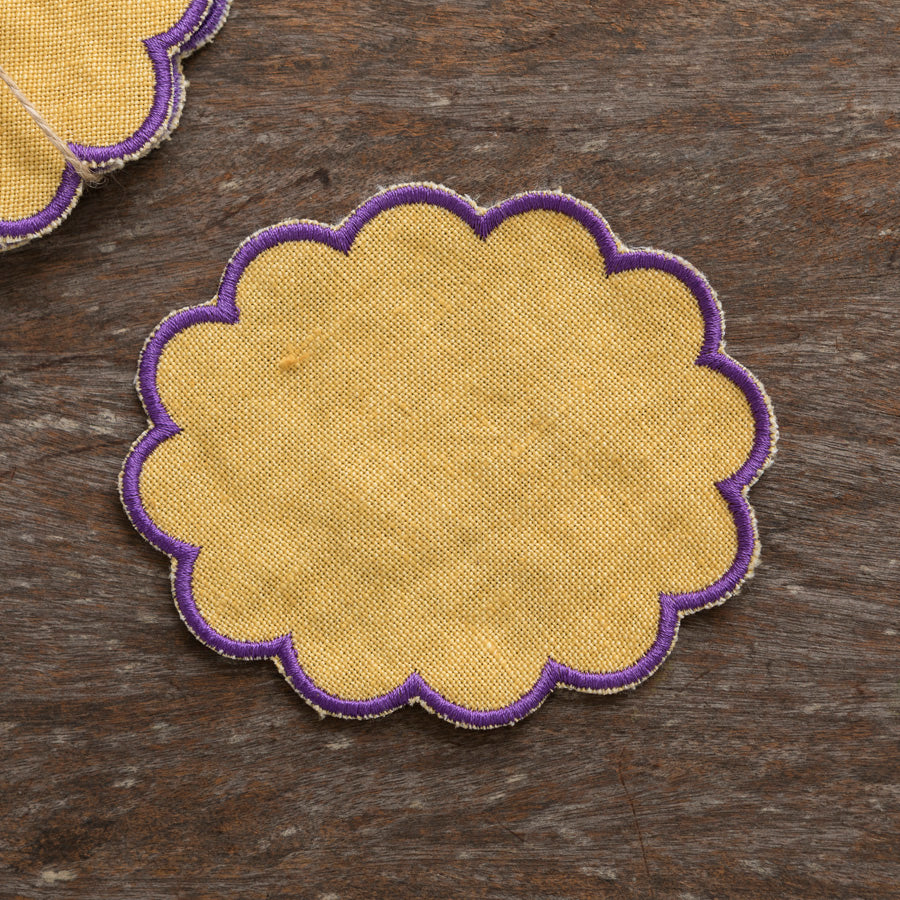 Set of 6 Wavy Bread Boxes - Mustard / Purple