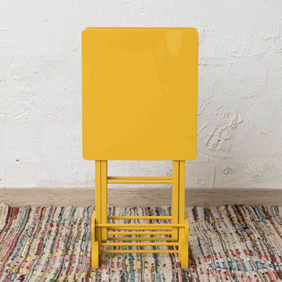 Set of 2 Mustard Folding Tables