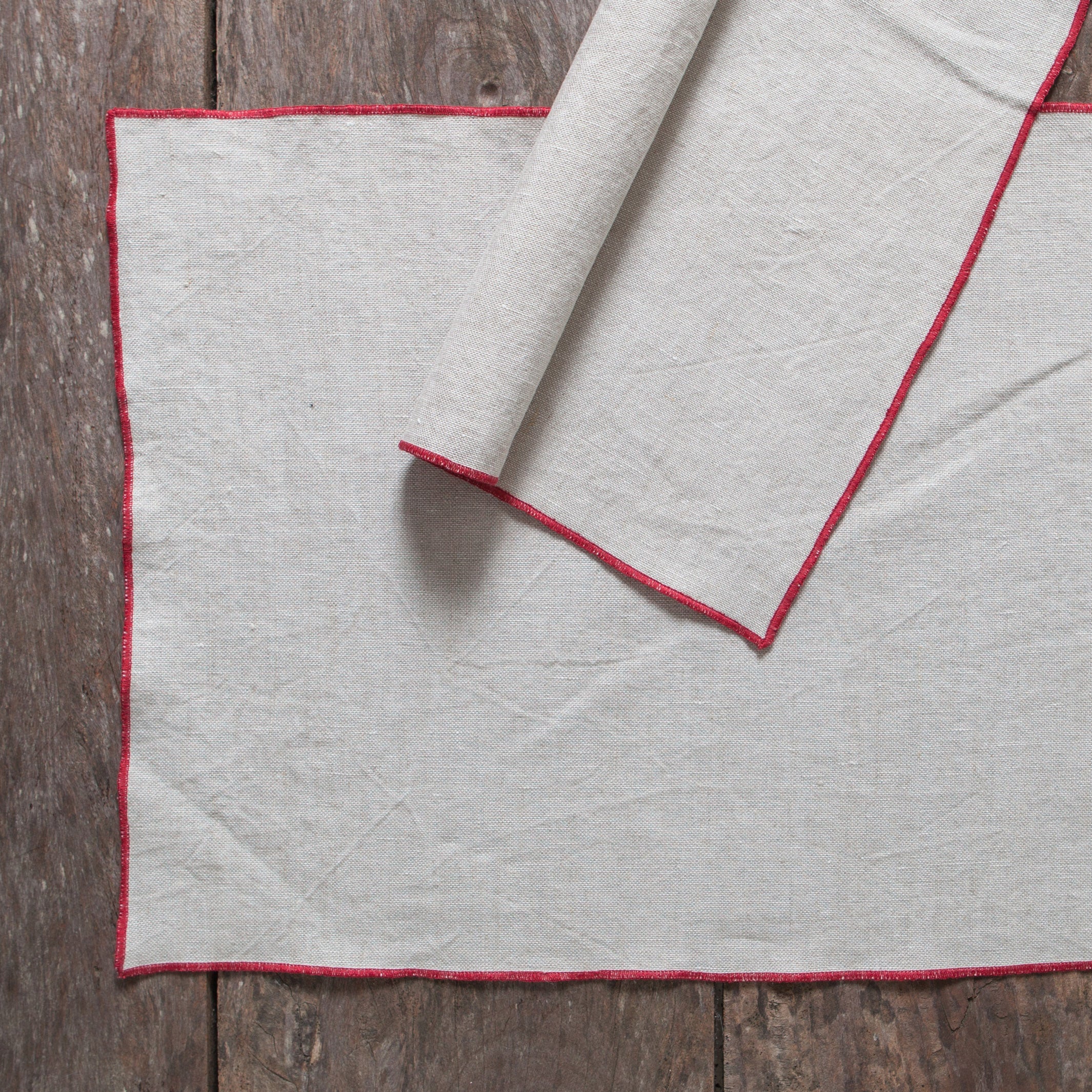 Placemat Set x2 - Beige / Red