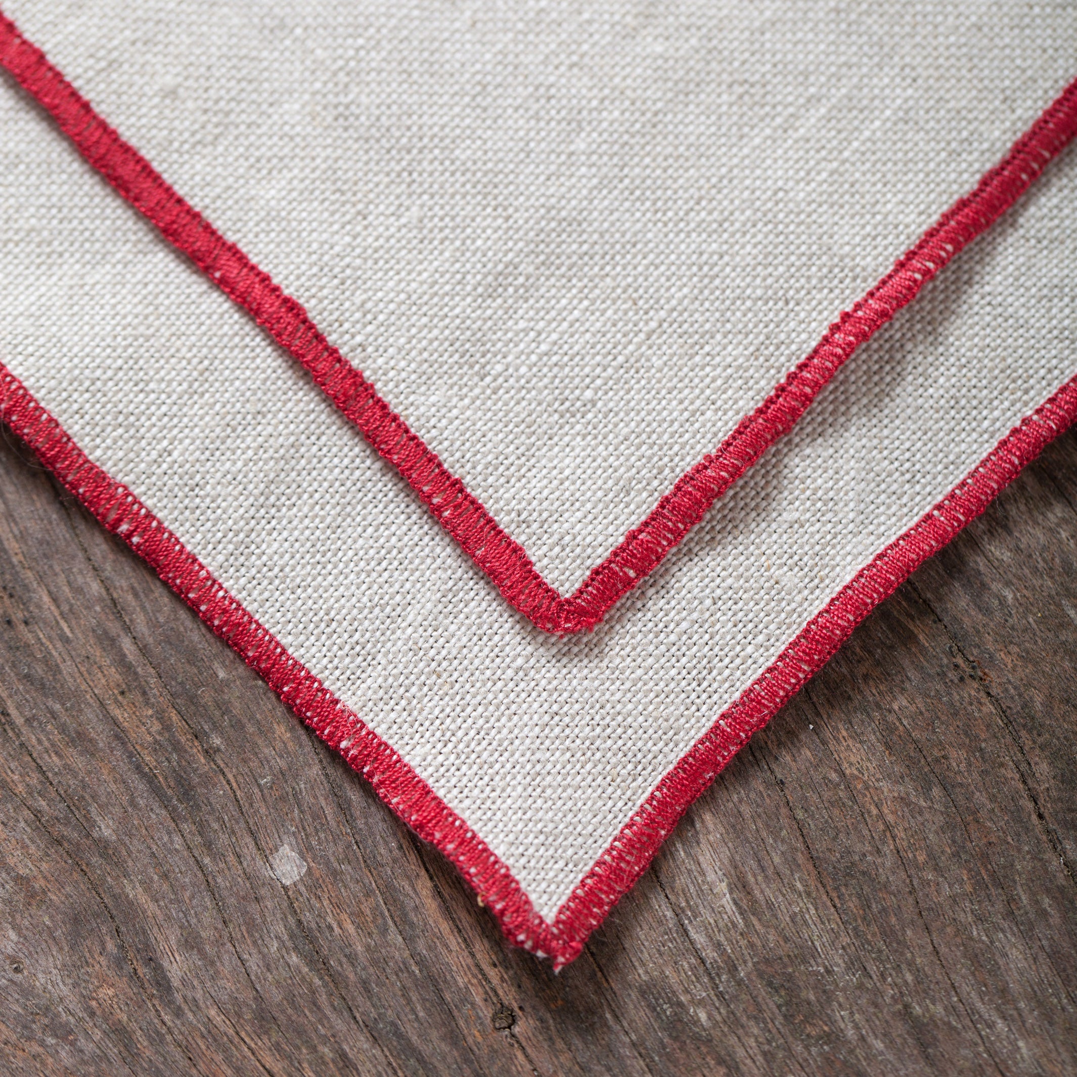Placemat Set x2 - Beige / Red