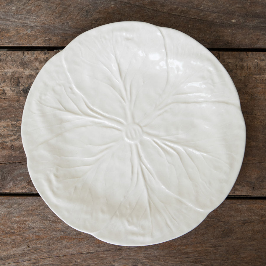Plato Llano Hoja Bordallo Blanco