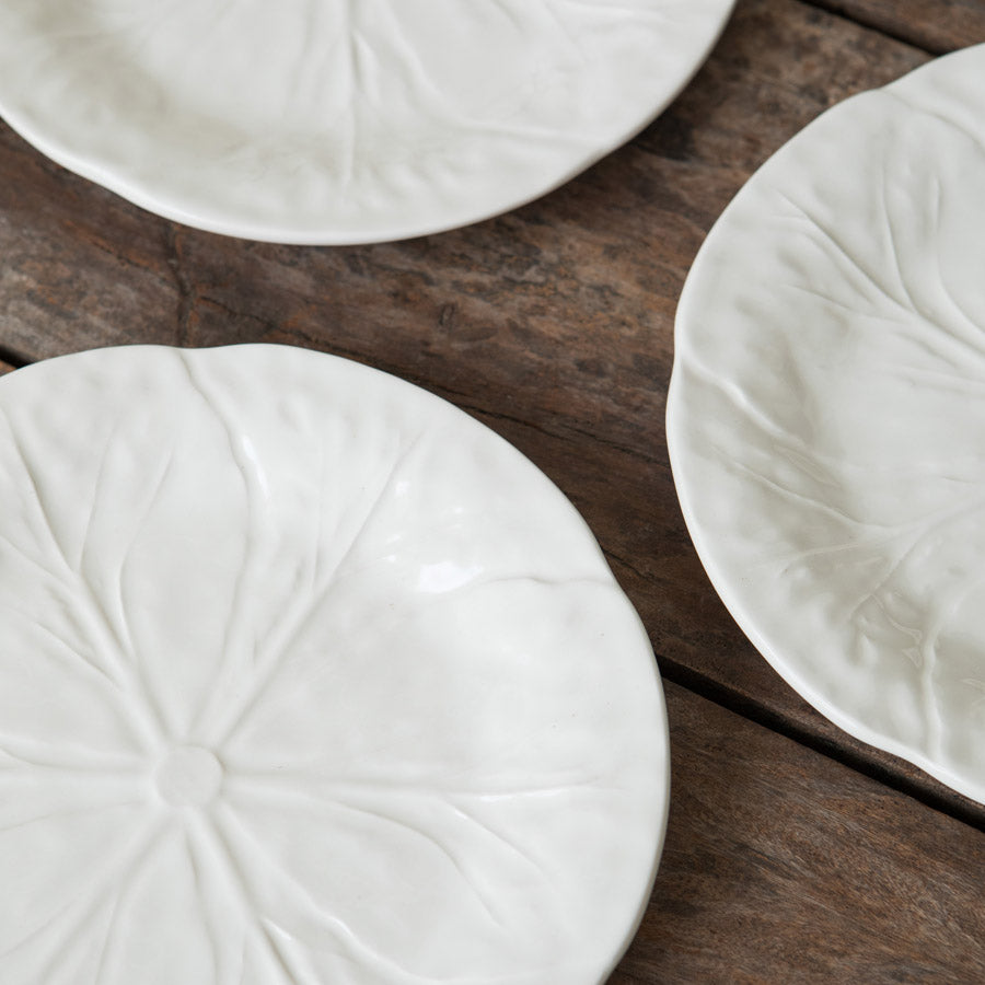 Plato Llano Hoja Bordallo Blanco