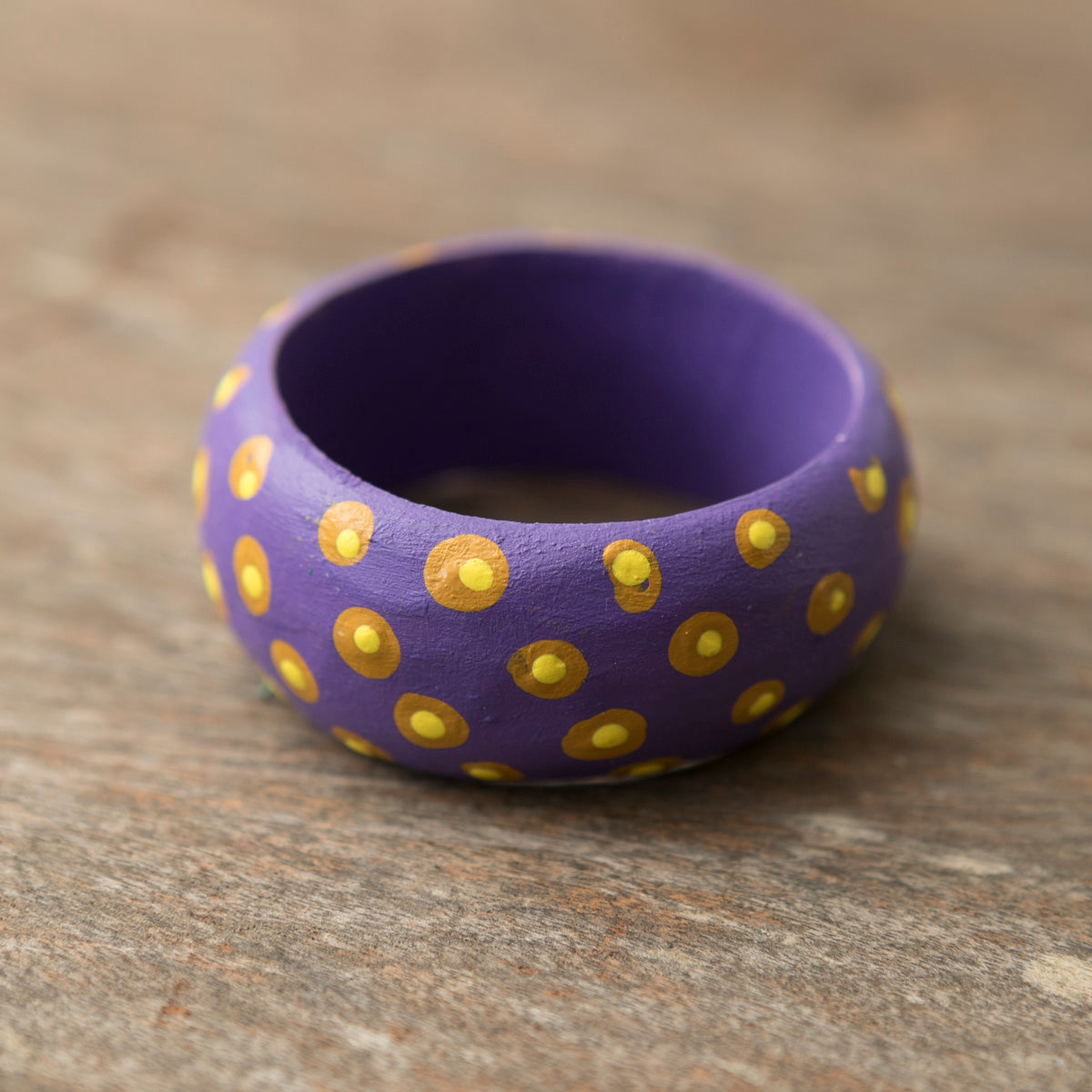 Wooden Napkin Holder Dots - Purple