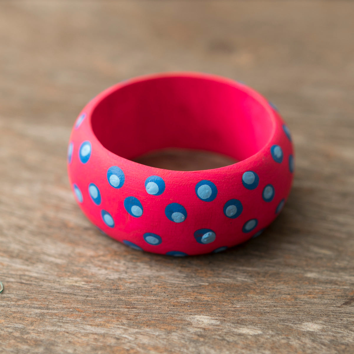 Wooden Napkin Holder Dots - Fuchsia