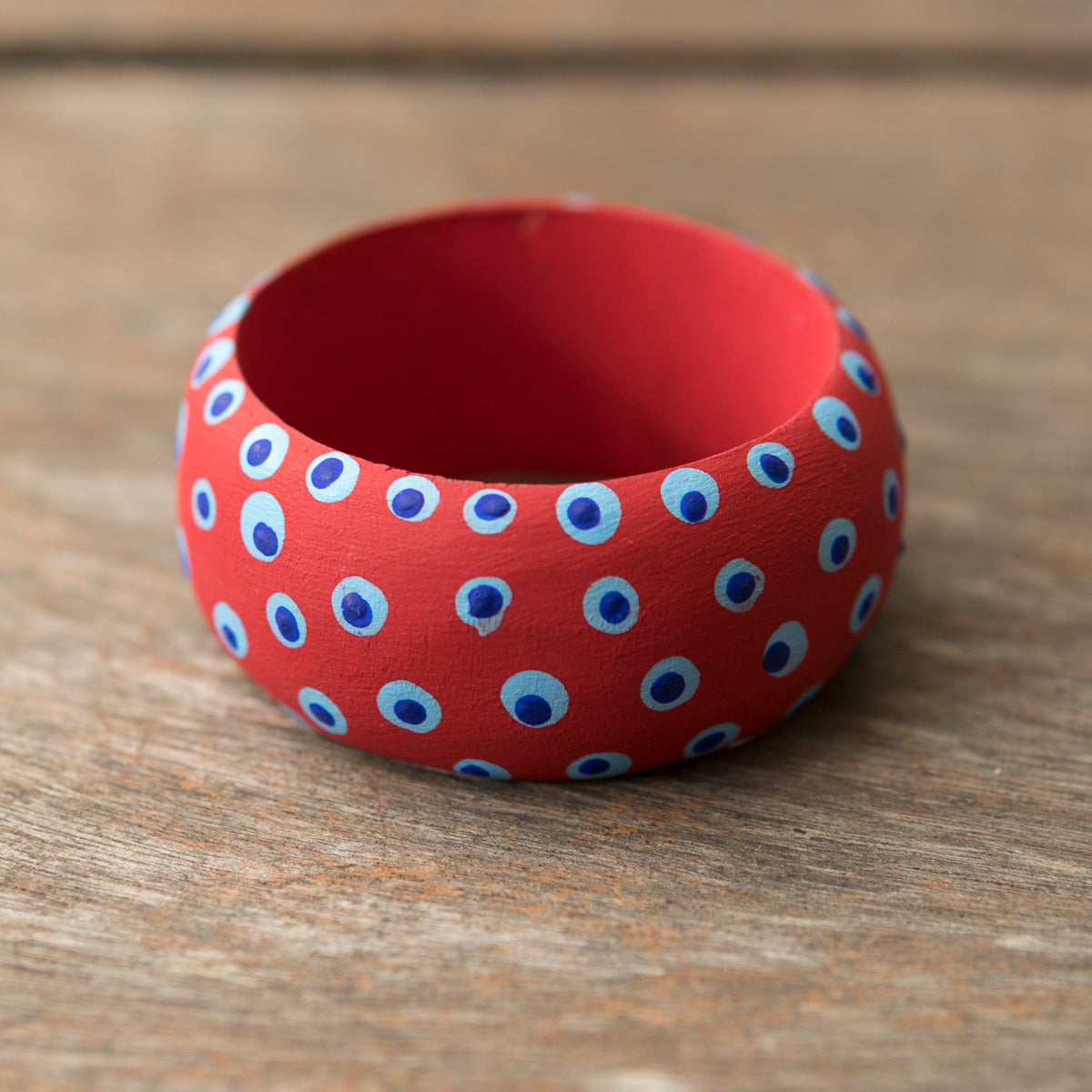 Wooden Napkin Holder Dots - Red