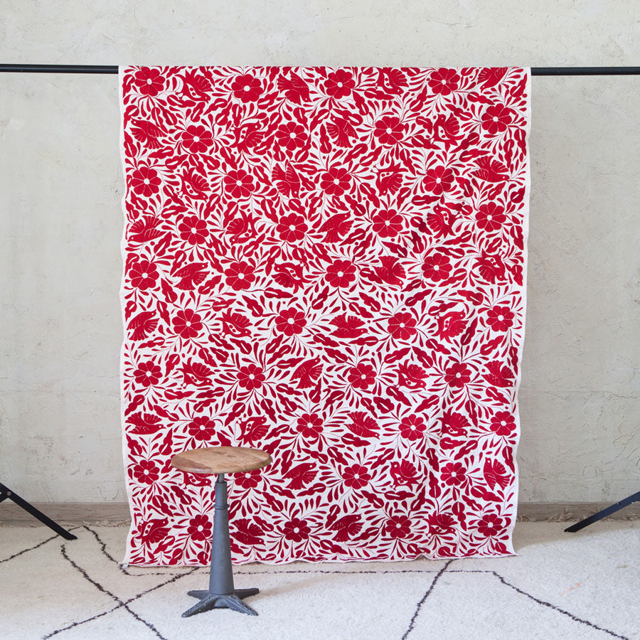 Embroidered Tablecloth - Red