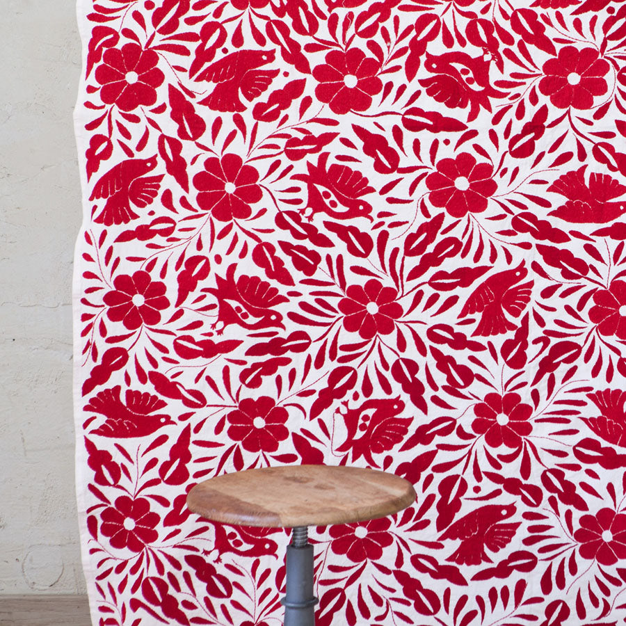 Embroidered Tablecloth - Red