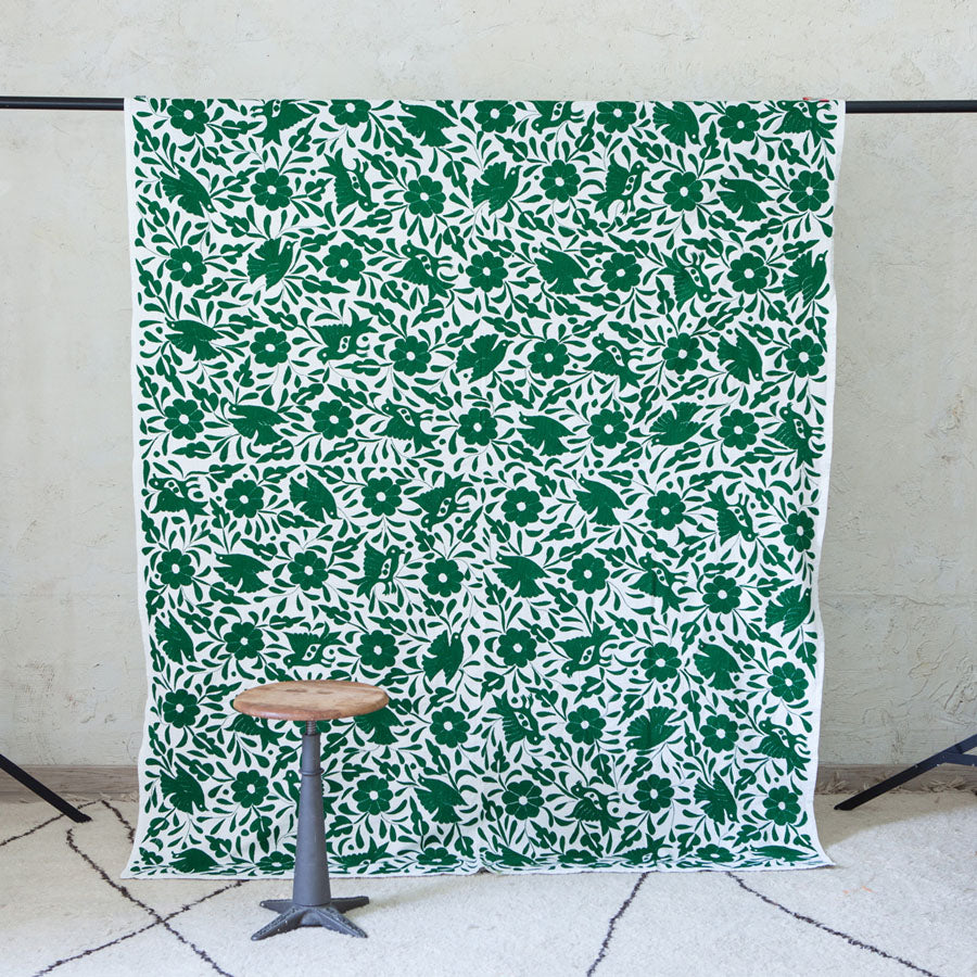 Embroidered Tablecloth - Green