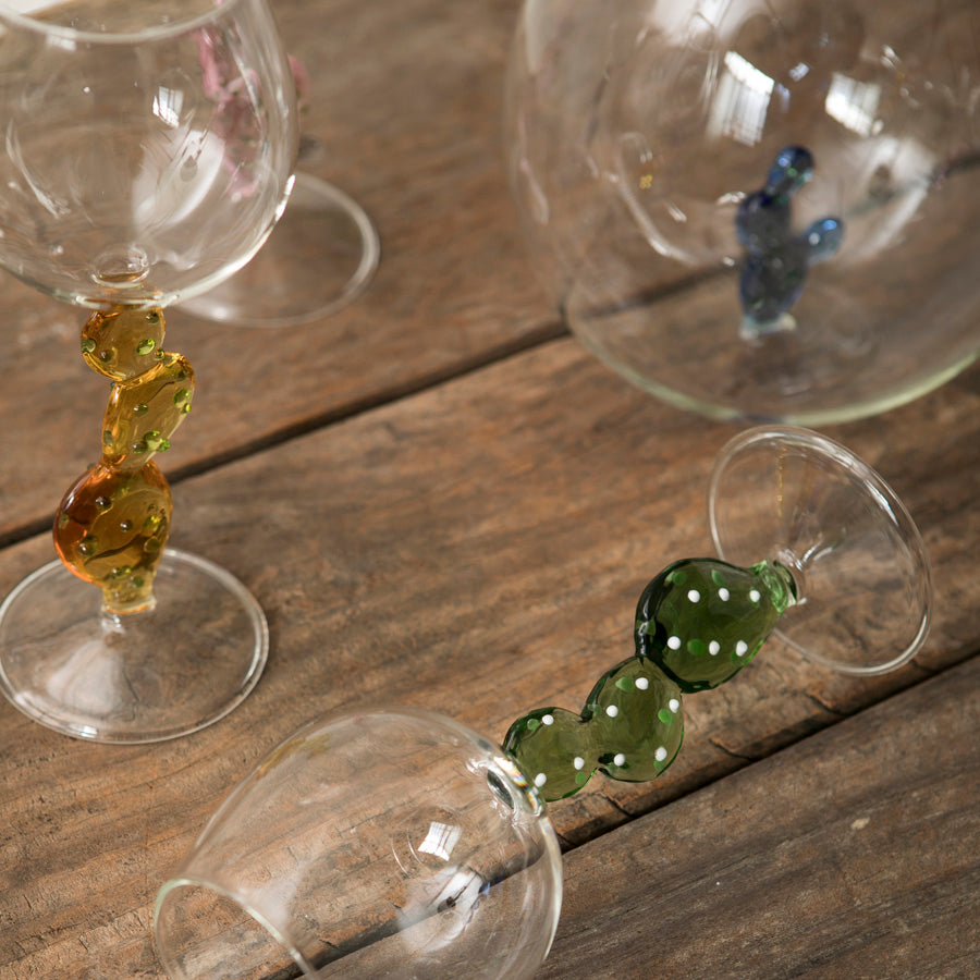 x6 Cactus Borosilicate Wine Glasses