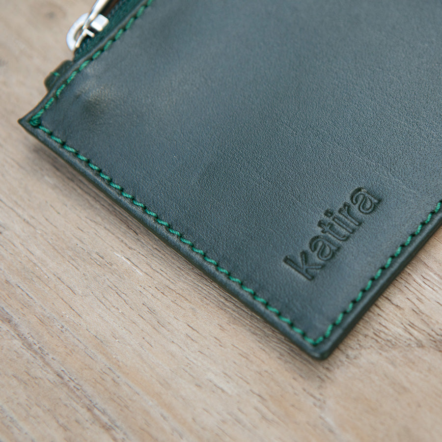 Cartera con Cremallera Verde