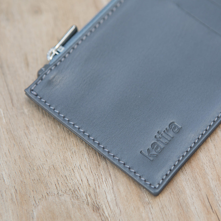 Gray Zipper Wallet