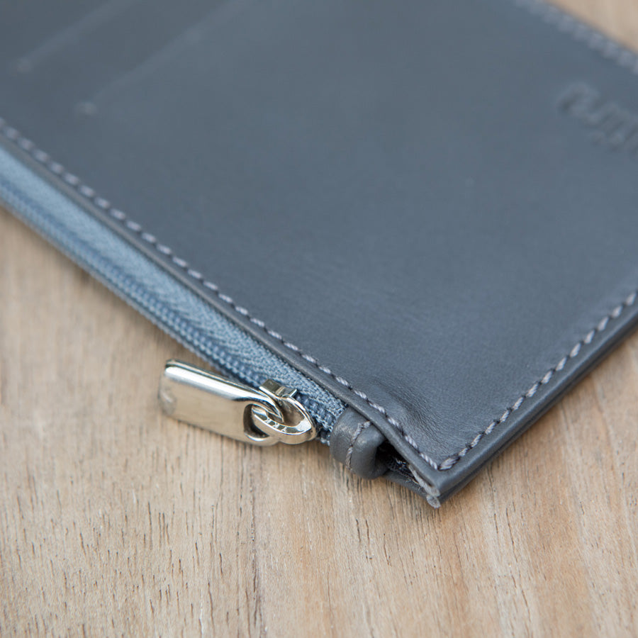 Gray Zipper Wallet