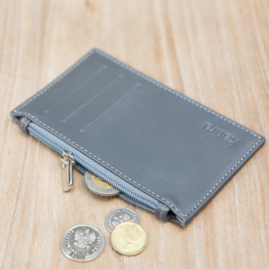 Gray Zipper Wallet