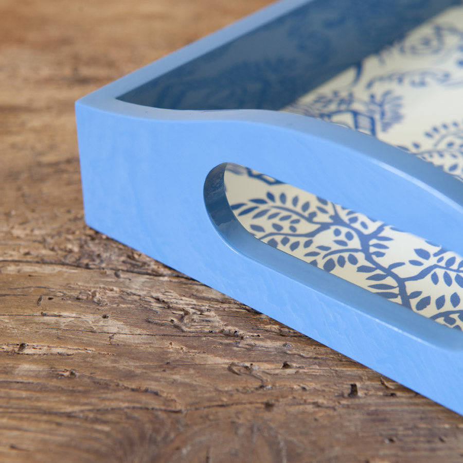 Blue Pagoda Lacquered Tray