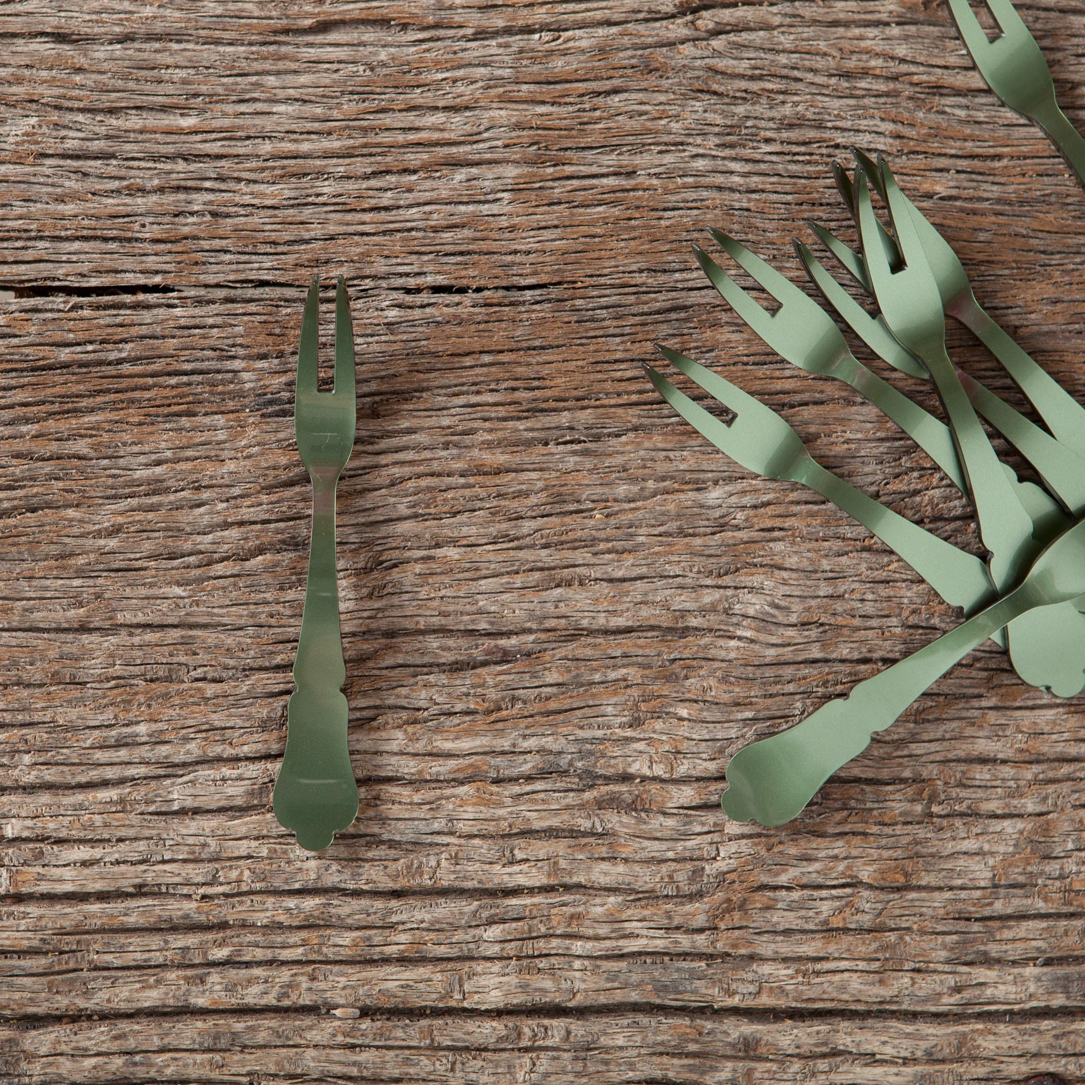 Green Cocktail Fork