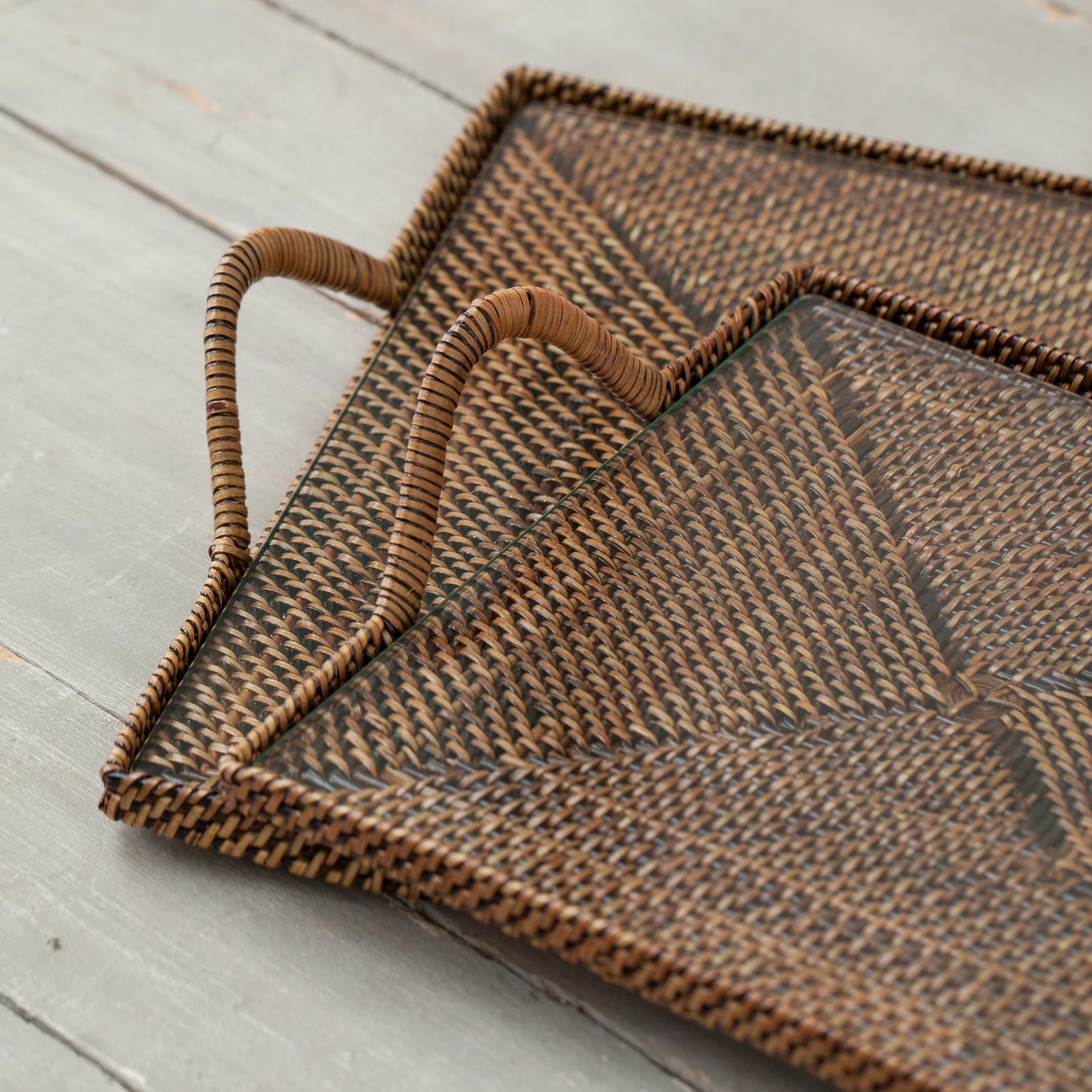 Rattan Cheese Tray Set
